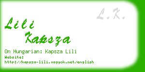 lili kapsza business card